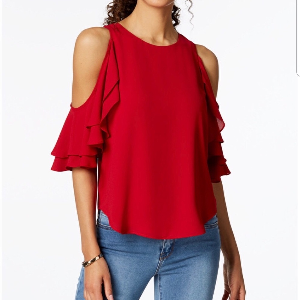 Brand new Karen Kane Ruffle top